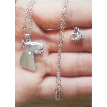 Náhrdelník BULTERIÉR HLAVA Č.3 - náhrdelník s přívěskem - stříbrný 1ks ŠP/MD