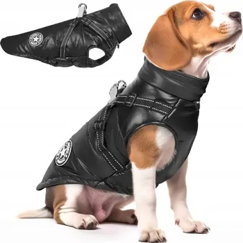 Obleček pro psa TEPLÁ BUNDA S POPRUHY PRO PSA NA PODZIM ZIMU VESTA OBLEČEK REFLEXNÍ S