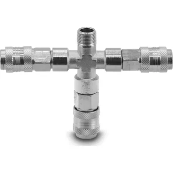 Příslušenství ke kompresoru Adler Vzduchový rozbočovač typ T 3-cestný 3/8″ vnější závit