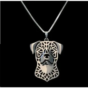 Náhrdelník ROTVAJLER hlava - náhrdelník s přívěskem - stříbrný 1ks ŠP/JS