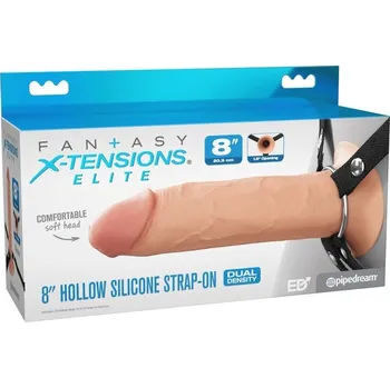 Připínací penis FXTE8" Hollow Strap-On Light,