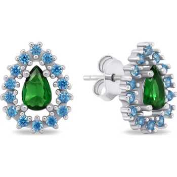 Náušnice Brilio Silver Slušivé stříbrné náušnice se zirkony EA804W + 2 měsíce na vrácení zboží