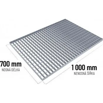 Postelový rošt Ocelový podlahový rošt 70 x 100 x 3 cm, stříbrná