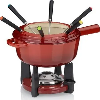 Kuchyňský spotřebič KELA Fondue sada litinová CALIDO 1,8 l červená KL-16620