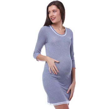 Dámské noční prádlo Košilka těhotenská jemná 1D0687 vzorovaná l