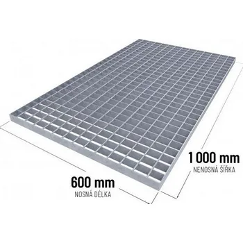 Postelový rošt Ocelový podlahový rošt 60 x 100 x 3 cm, stříbrná