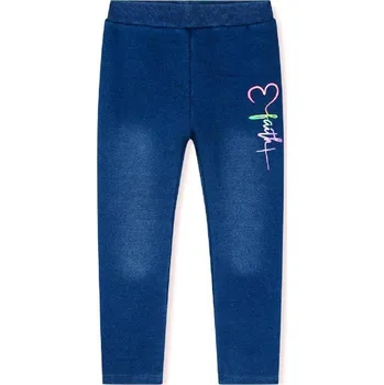 Dívčí oblečení KUGO DÍVČÍ ZATEPLENÉ LEGÍNY IMITUJÍCÍ RIFLE Barva: Modrá, Velikost: 110