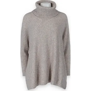 Dámský svetr Rolák žíhaný oversize R127 (20) Itálie barva: hnědá-fango