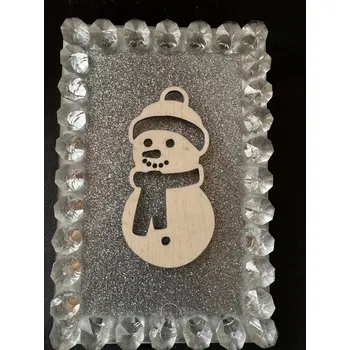 Vánoční dekorace Dřevěný sněhulák