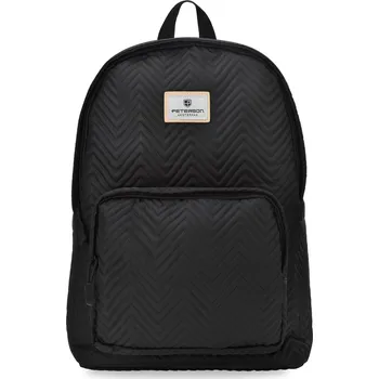 Sportovní batoh Peterson elegantní dámský batoh velký městský sportovní školní prošívaný - černý PETERSON 5905054528966