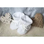 AMÁLKA Zateplené kojenecké bačkůrky, bílé, podšívka fleece Velikost: 68-80