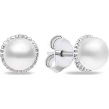 Náušnice Brilio Silver Minimalistické stříbrné náušnice s pravými perlami EA620W + 2 měsíce na vrácení zboží