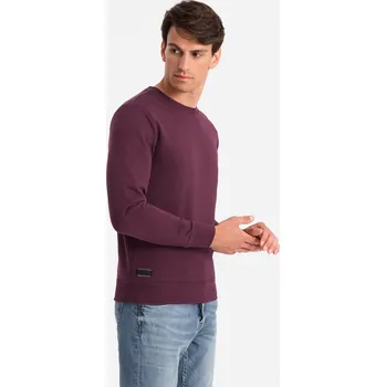 Pánská mikina Pánská bavlněná nevyztužená mikina BASIC - bordó V3 OM-SSBN-0159 - L