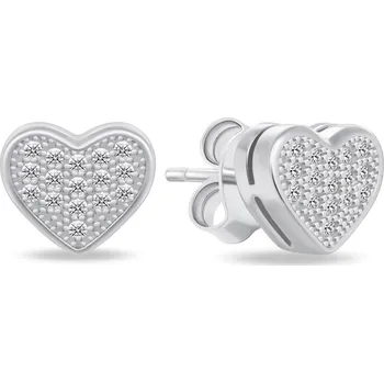 Náušnice Brilio Silver Třpytivé srdíčkové náušnice ze stříbra EA900W + 2 měsíce na vrácení zboží