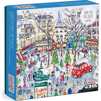 Hračka Fóliové puzzle Vánoční Paříž – Michael Storrings (Galison, 1000 dílků)