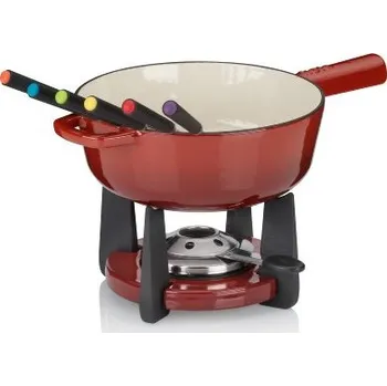 Kuchyňský spotřebič KELA Sada na sýrové fondue litinová CALIDO 1,8 l červená KL-16621