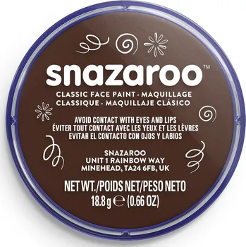 Výtvárné potřeby Barva na obličej 18ml Snazaroo - hnědá - odstín Dark Brown