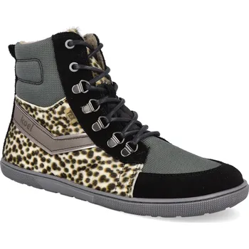 Dívčí zimní obuv Barefoot zimní boty Koel - Fox Fantasy White platino černé Velikost: 38