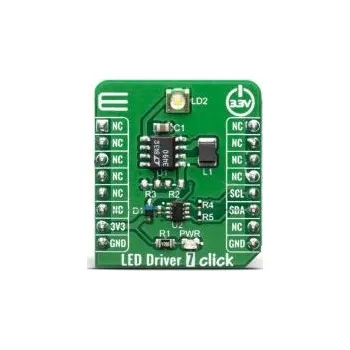 Příslušenství pro LED osvětlení Vývojový nástroj pro LED, Budič LED, LED Driver 7 Click, LTC3490, pro použití s: Přenosné osvětlení, dobíjecí svítilny