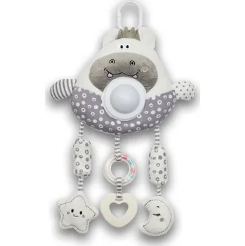 Plyšová závěsná hračka hippo se světlem a hudbou