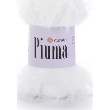 Galanterie YarnArt Příze Piuma 4401 bílá