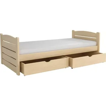 Dětská postel Postel WOOD 011 borovice masiv 200x90 cm s úložným prostorem