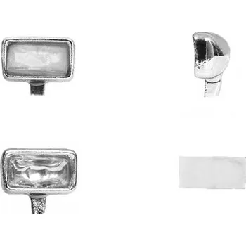 autíčko 4 ks Obdélníková přídavná světla PAL, pochromovaný zaoblený "hrnec" − bílá − stavebnice − CAL 1:43