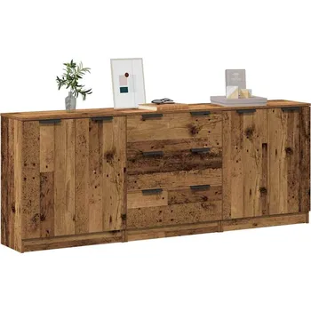 Organizace kuchyně vidaXL Příborníky 3 ks old wood 60 x 30 x 70 cm kompozitní dřevo
