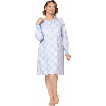 Dámská noční košile Martel košile 257 Agata III Interlock long/r M-3XL modrá XXL