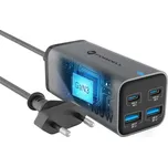 100W nabíječka / EU adaptér FORCELL F-energy - GaN - 2x USB-C + 2x USB-A - šedá