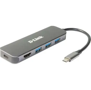 USB hub Rozbočovač USB-C DUB-2333, standard: USB 1.1, USB 2.0, USB 3.0 USB, počet portů USB: 4 Sběrnice USB, typ USB: USB C