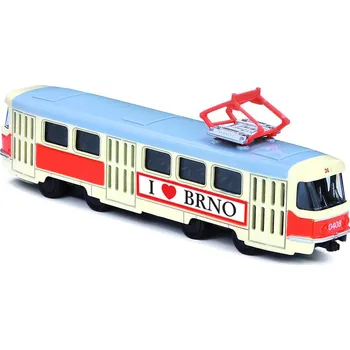 Vláček a vláčkodráha Rappa Kovová česká retro tramvaj 16 cm BRNO