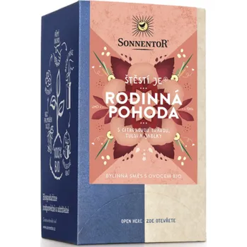 Horký nápoj Štěstí je Rodinná pohoda (čaj bio, bylinná směs s ovocem, porcovaný, 27 g)