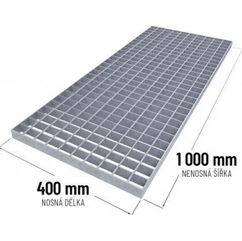 Postelový rošt Ocelový podlahový rošt 40 x 100 x 3 cm, stříbrná