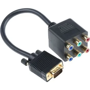 Adaptér, orientace těla: Rovný, Audio, video, Samec VGA (1), adaptér z pohlaví: Samec, adaptér z typu: VGA, Modrá,