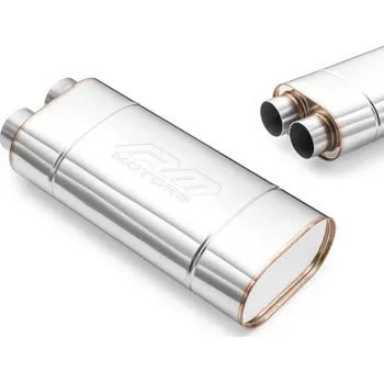 Výfuková trubka RM Motors Sportovní výfuk EM010, univerzální, eliptický Vstupní průměr: 60 mm, Délka: 250 mm, Tlumení: Ne