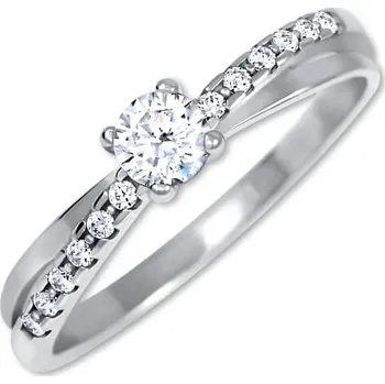 Prsten Brilio Půvabný prsten s krystaly z bílého zlata 229 001 00810 07 51 mm + 2 měsíce na vrácení zboží