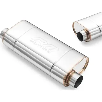 Zadní díl výfuku RM Motors Sportovní výfuk EM007, univerzální, eliptický Vstupní průměr: 60 mm, Délka: 300 mm, Tlumení: Ne