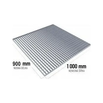 Postelový rošt Ocelový podlahový rošt 90 x 100 x 3 cm, stříbrná