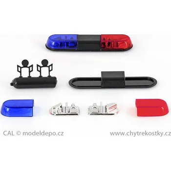 autíčko Maják Tesla AZD 530 − modrý | červený − stavebnice − CAL 1:43