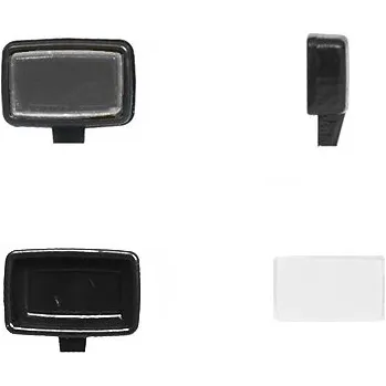 autíčko 4 ks Obdélníková světla / mlhovky PAL, černý plochý "hrnec" − bílá − stavebnice − CAL 1:43