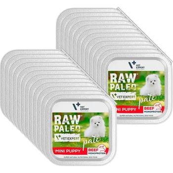 Krmivo pro psa Vetexpert RAW PALEO PATE MINI štěněcí hovězí 24x150g - tác s hovězím masem