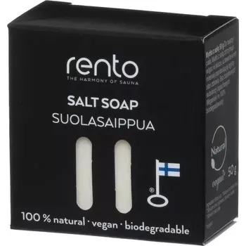 Solné mýdlo do sauny Rento 176894 - 50g, Sůl, pro mytí obličeje i těla, dezinfekční účinky soli