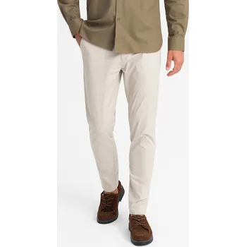 Pánské kalhoty Pánské kalhoty chino REGULAR FIT - béžové V2 OM-PACP-0183 - XL