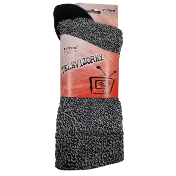 Pánské ponožky Televizorky pánské teplé ponožky 45-47 tmavý melír