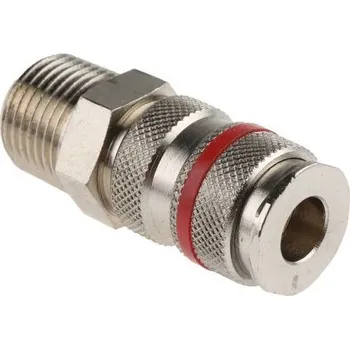 Pneumatická rychlospojka, řada: 19, Mosaz, ocel, přípojka se závitem: R 1/2 vnější Se závitem RS PRO PLC 60, Rectus 19