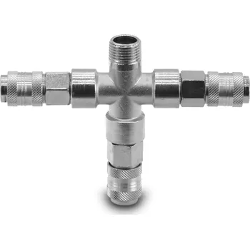 Příslušenství ke kompresoru Adler Vzduchový rozbočovač typ T 3-cestný 1/2″ vnější závit