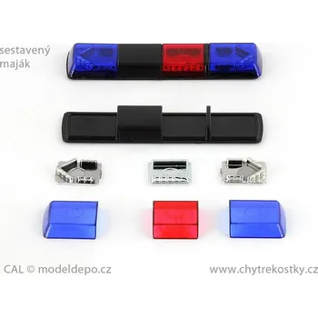 autíčko Výstražný maják Tesla Holomý VSL 012 LV − modrý | červený | modrý − sestavený − CAL 1:43