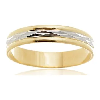 Prsten Gravírovaný prsten ze žlutého zlata PR0633F + DÁREK ZDARMA