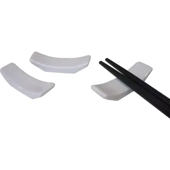 Sada nádobí Made in China Keramický podstavec na jídelní hůlky - klasik bílý